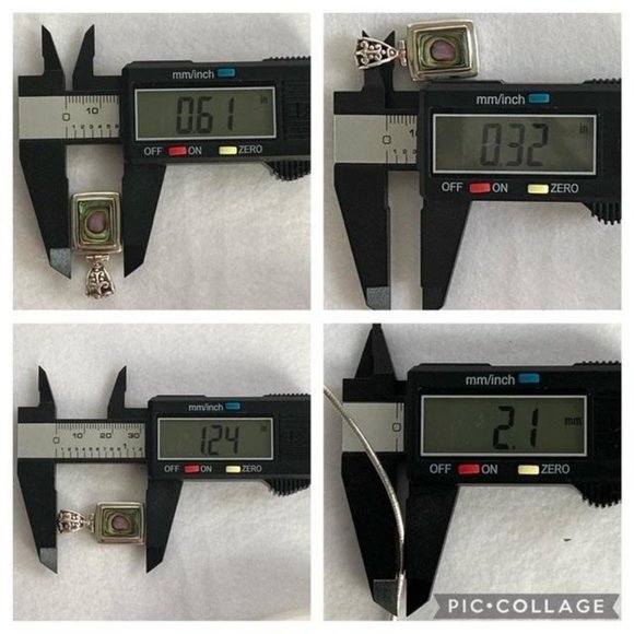 Sterling Silver Paua Abalone Pendant Necklace 16" Round Omega Chain - Picture 9 of 16